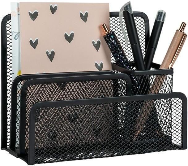 QUVIO Bureau organizer mesh Zwart