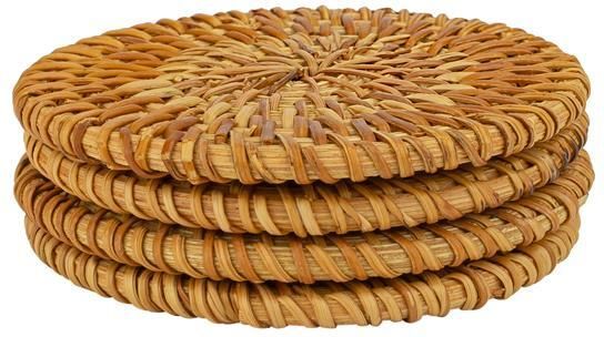 QUVIO Glasonderzetters set van 4 Rotan