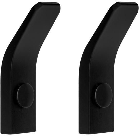 QUVIO Haakje metaal wand Zwart Set van 2