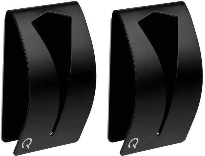 QUVIO Handdoekenhouder zelfklevend RVS set van 2 Zwart