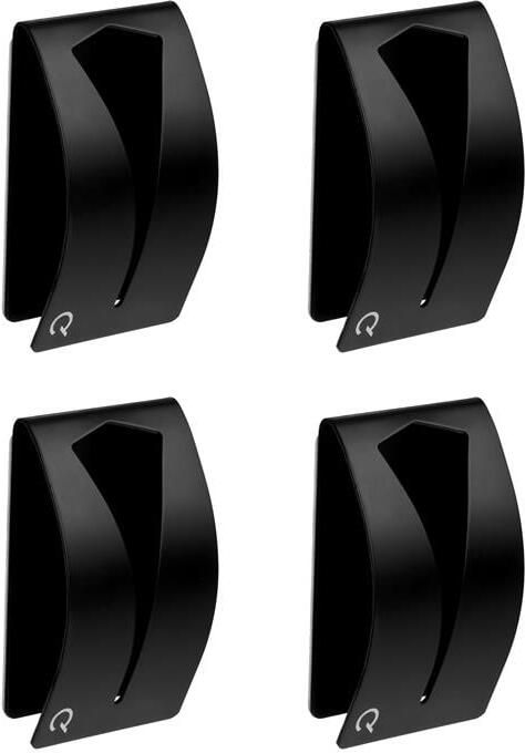 QUVIO Handdoekenhouder zelfklevend RVS Zwart set van 4