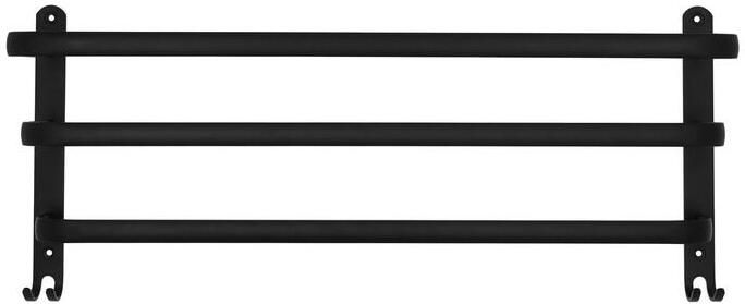 QUVIO Handdoekenrek wand met 3 stangen 60 cm RVS Zwart