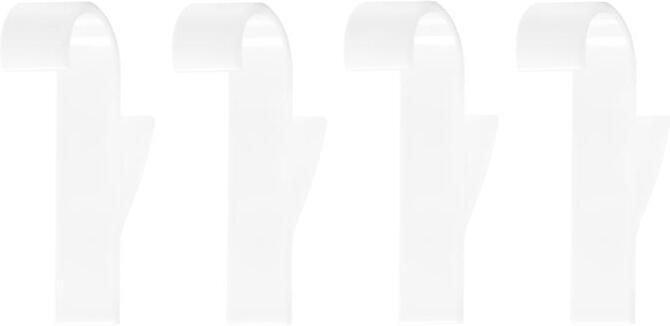 QUVIO Handdoekhouder plastic haakje set van 4 Wit