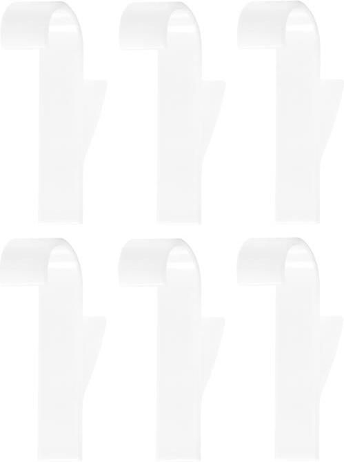 QUVIO Handdoekhouder plastic haakje set van 6 Wit