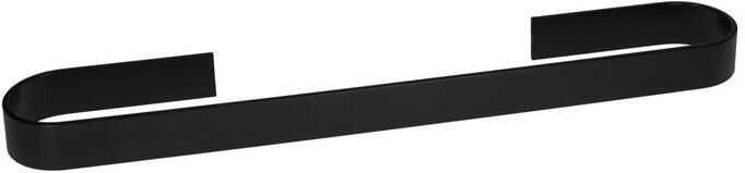 QUVIO Handdoekhouder platte stang met ronding Zwart 45 cm