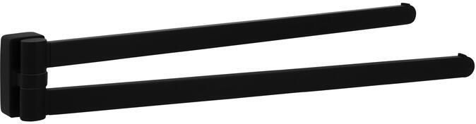 QUVIO Handdoekrek met 2 stangen Metaal Zwart