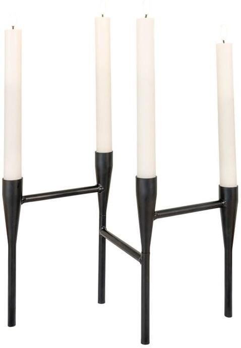 QUVIO Kandelaar voor 4 kaarsen Metaal Zwart