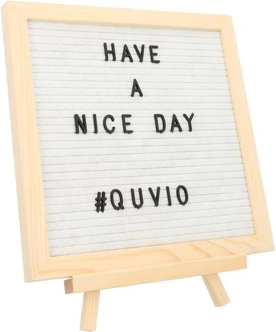 QUVIO Letterbord Wit met houten lijst