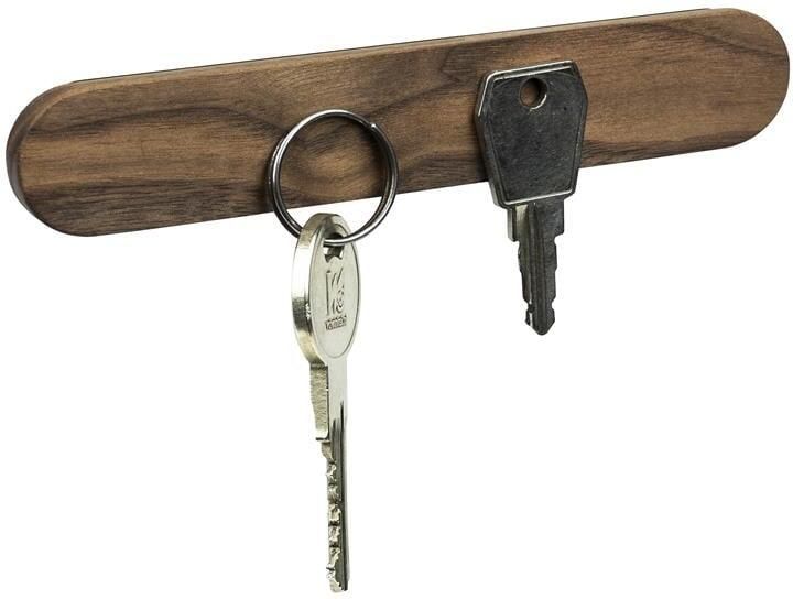 QUVIO Magnetische wand sleutelhouder hout Donker bruin 15 5 CM