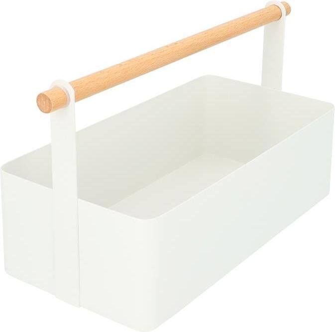QUVIO Opbergbak met handvat Metaal Wit