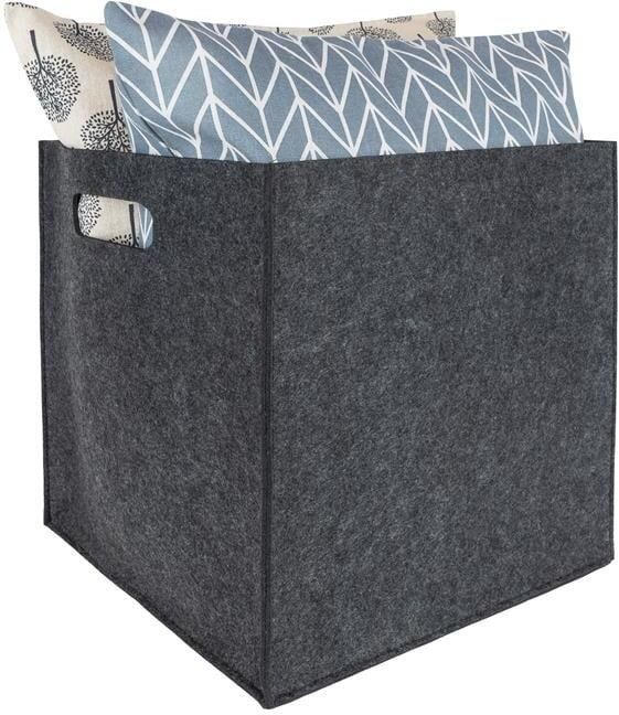 QUVIO Opbergbak vilt vierkant Grijs