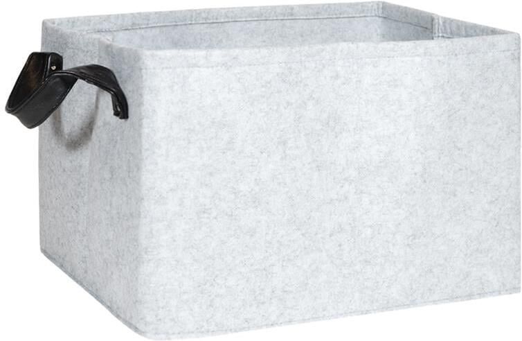 QUVIO Opbergmand Vilt Grijs