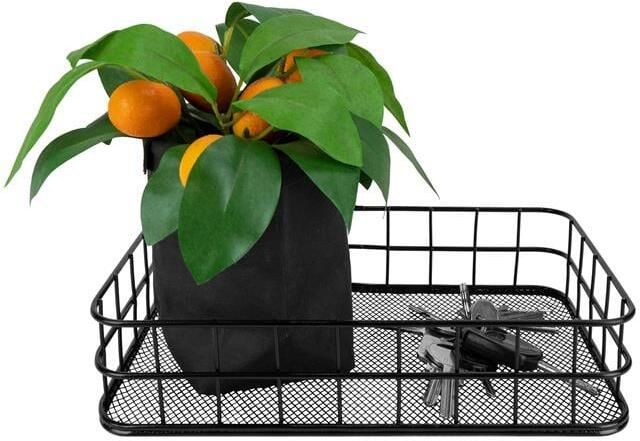 QUVIO Opbergmandje Metaal Zwart