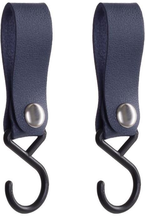 QUVIO ophanghaak met leren bandje Blauw Set van 2