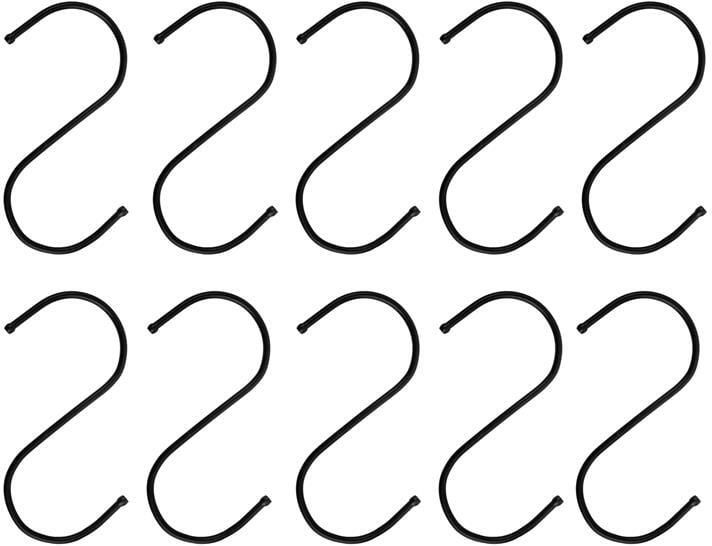 QUVIO Ophanghaken RVS zwart L 12 cm (h) 10 stuks
