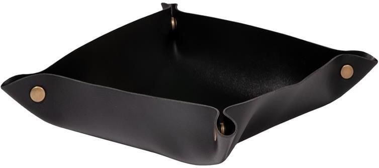 QUVIO Organizer vierkant leer met drukknoppen Zwart