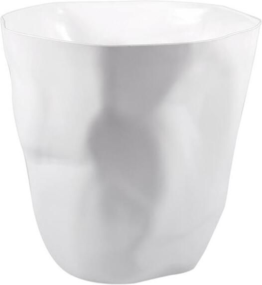 QUVIO Prullenbak gekreukt design wit