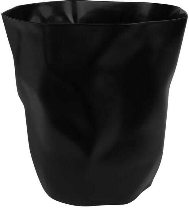 QUVIO Prullenbak gekreukt design Zwart