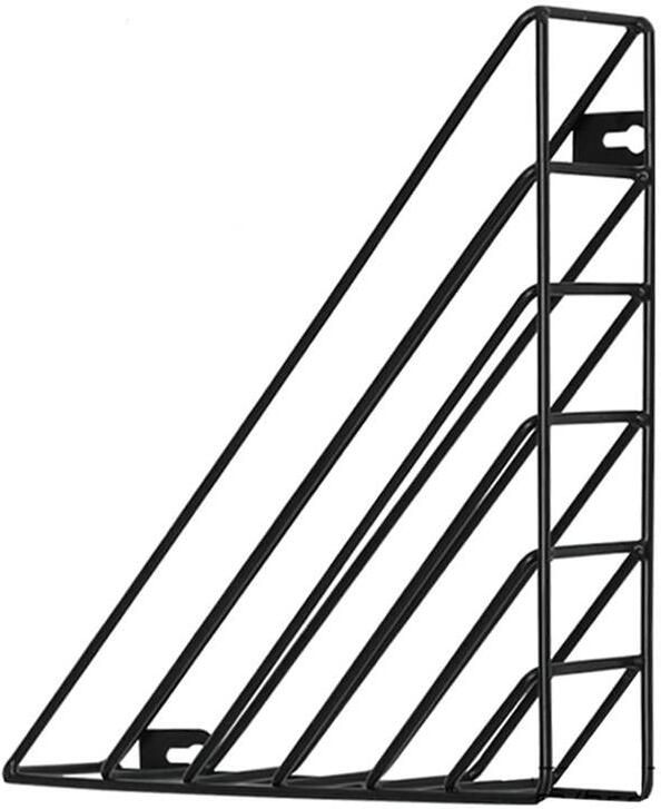 QUVIO Tijdschriften | boeken houder wand driehoek metaal Zwart