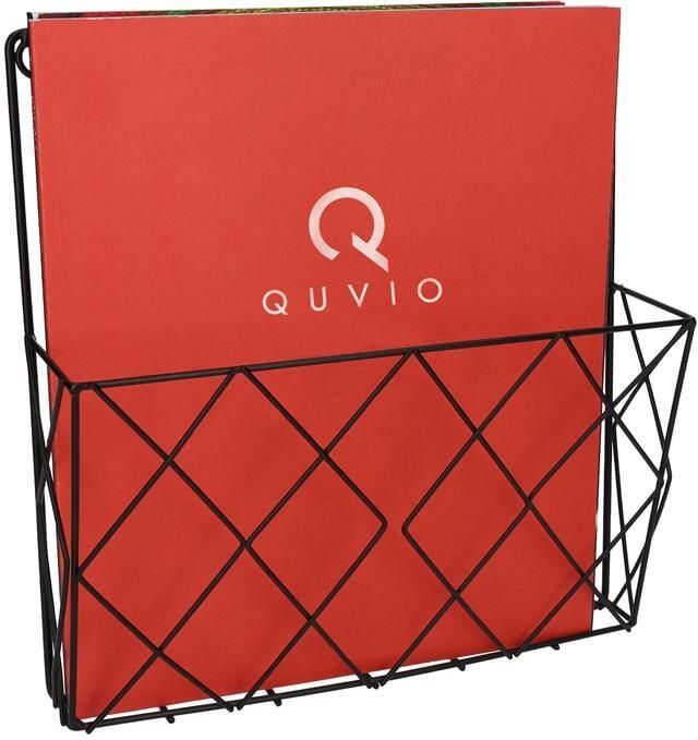 QUVIO Tijdschriften organizer wand 25 x 26 cm Metaal Zwart