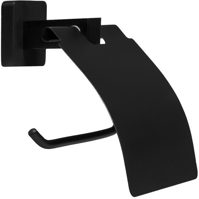 QUVIO Toiletrolhouder staal Zwart