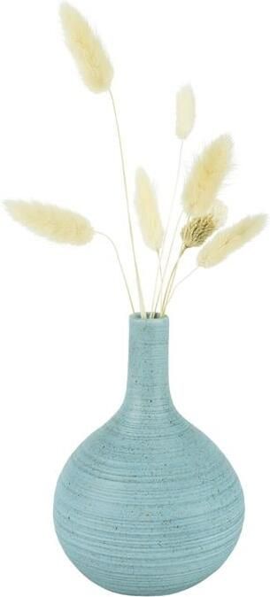 QUVIO Vaas bol met smalle hals Keramisch Lichtblauw