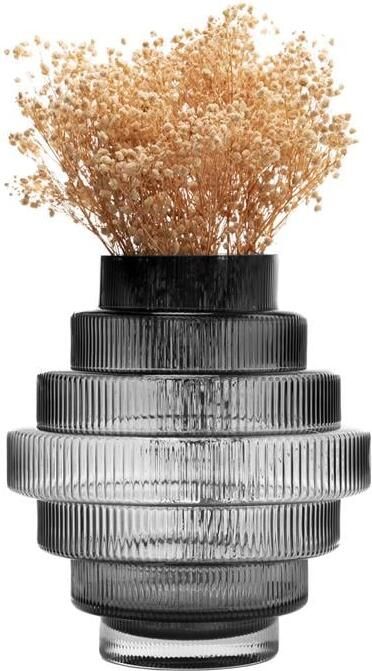 QUVIO Vaas Glas Grijs Maat L