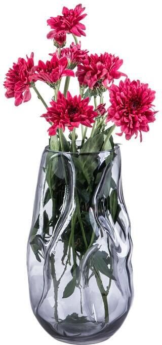 QUVIO Vaas ingedeukt Maat L Glas Grijs