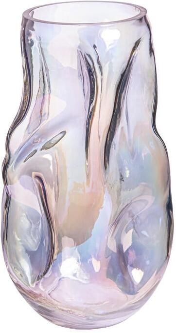 QUVIO Vaas ingedeukt Maat L Glas Parelmoer