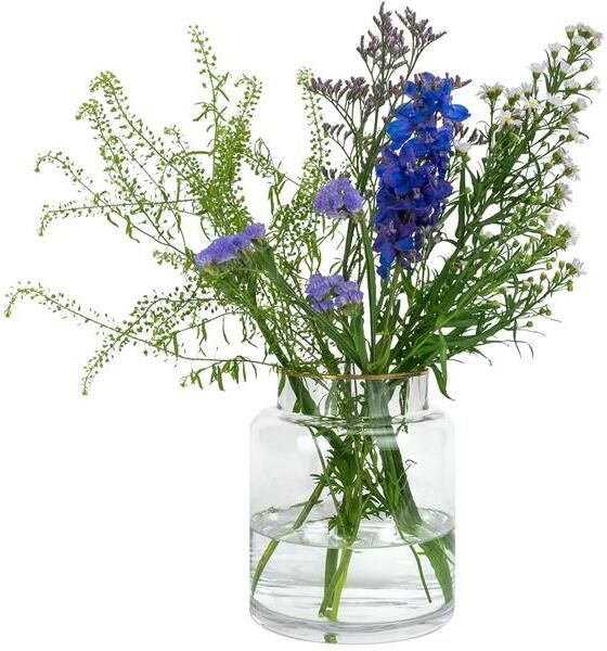 QUVIO Vaas met gouden randje 18 cm Glas