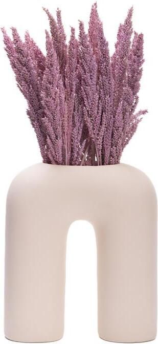 QUVIO Vaas U vorm Keramiek Beige