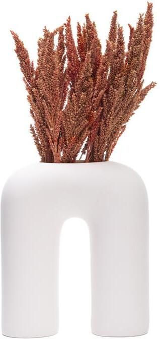 QUVIO Vaas U vorm Keramiek Wit