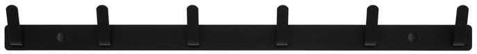 QUVIO Wandkapstok Kapstok Met zwarte wandhaken Muurkapstok Handdoekrek Met 6 haken Aluminium Zwart 3 5 x 53 5 x 5 cm - Foto 3