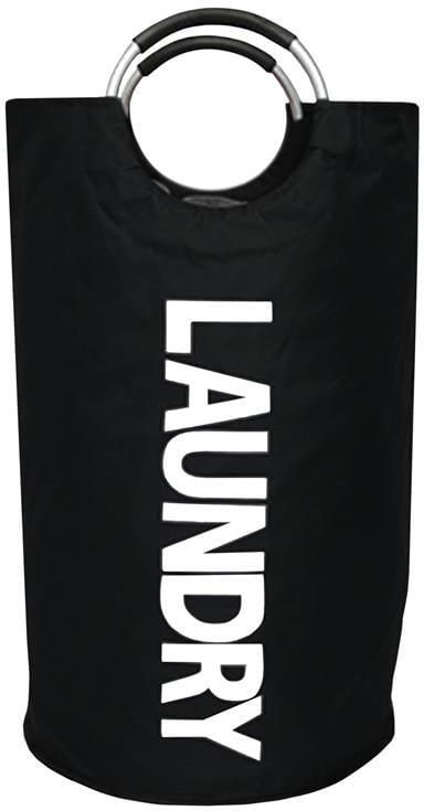 QUVIO Wasmand met handvaten LAUNDRY Zwart
