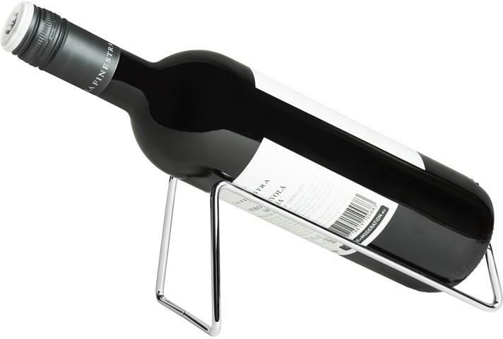 QUVIO Wijnfles houder metaal voor 1 fles Zilver