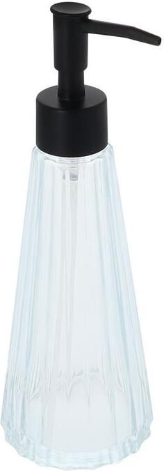 QUVIO -Zeepdispenser -Glas 300 ml Transparant met zwarte zeeppompje