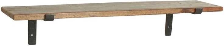 Raw Materials Wandplank Gerecycled donkerhout Metalen dragers 80 cm