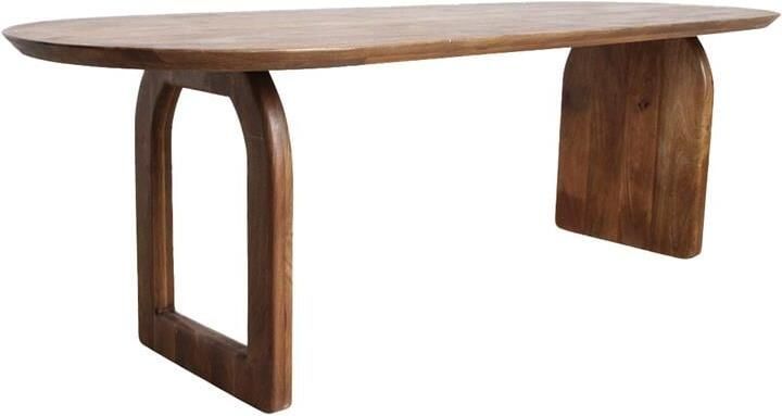 Raw Materials Bullnose eettafel mix onderstel bruin 240 cm