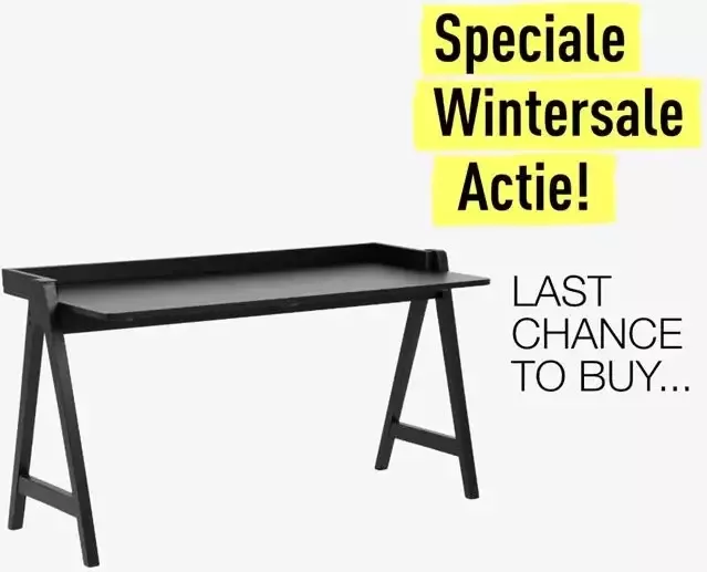 Rebellenclub Alba Bureau 126 x 51 cm Zwart - Foto 2