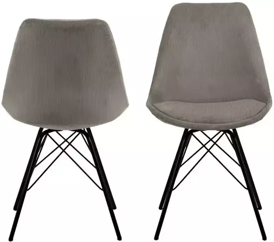 Rebellenclub Bradford Eetkamerstoel Set van 2 Fluweel Bekleding - Foto 4