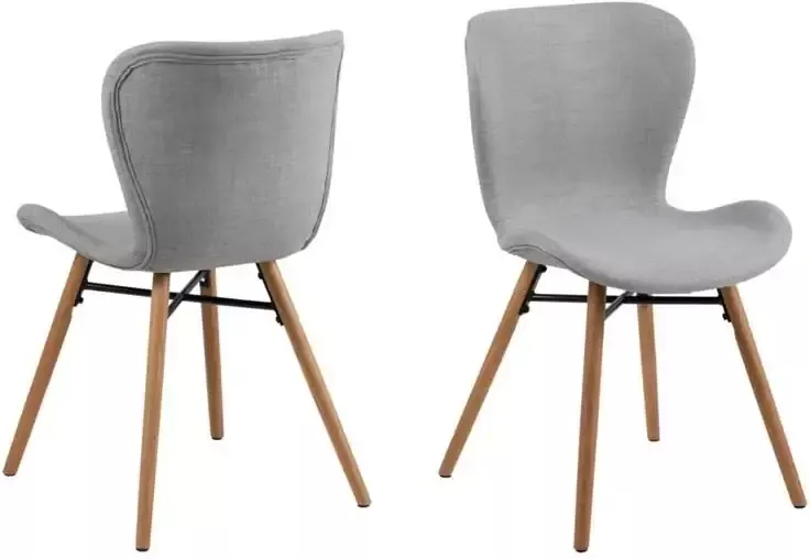 Rebellenclub Eetkamerstoel Pescara Set van 2 Licht Grijs met