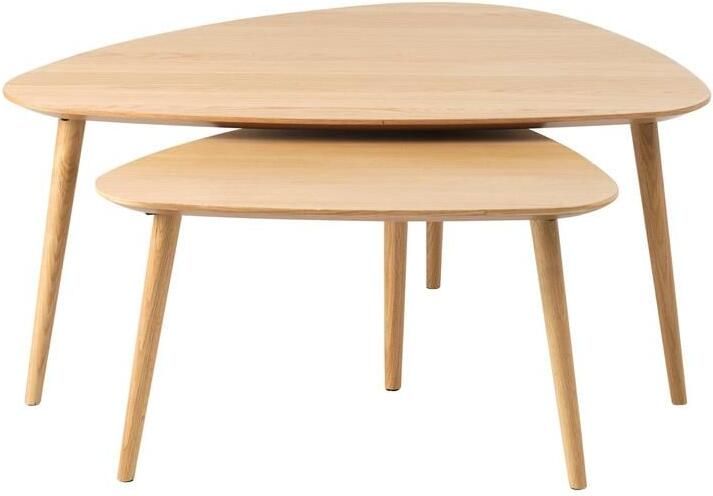 Rebellenclub Albany Salontafel 100 x 70 cm Eiken Set van 2