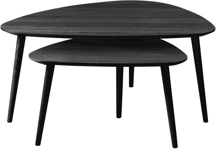 Rebellenclub Albany Salontafel 100 x 70 cm Zwart Set van 2