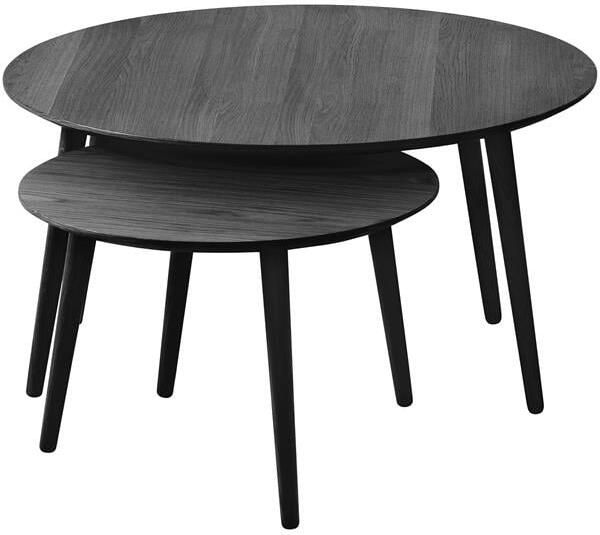 Rebellenclub Albany Salontafel ø88cm|ø58cm Zwart Set van 2
