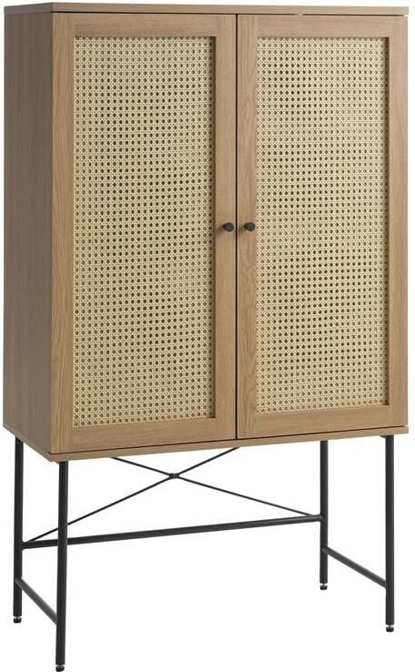 Rebellenclub Berley Wandkast Eiken met Rattan