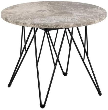 Rebellenclub Broome Salontafel ø55 Grijsbruin Marmer Met Zwart