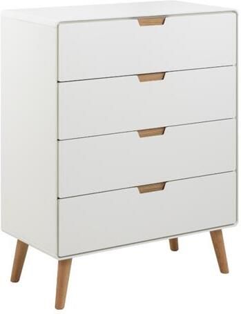 Rebellenclub Caicos Ladekast 80 x 40 cm Wit Met Eiken