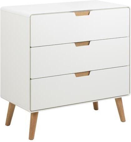 Rebellenclub Caicos Ladekast 80 x 40 cm Wit Met Eiken