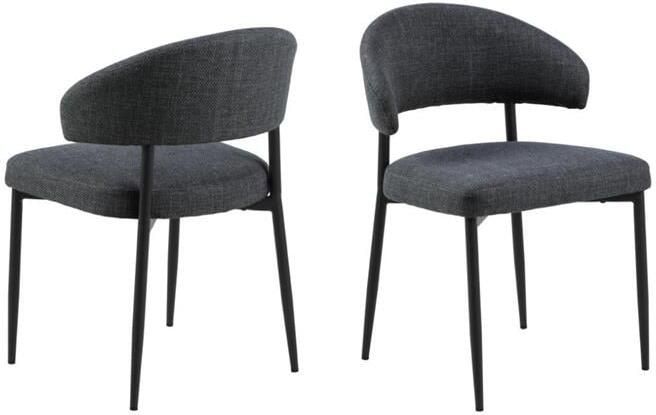 Rebellenclub Eldor Eetkamerstoel Set Van 2 Donker Grijs