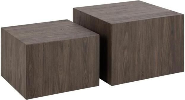 Rebellenclub Gubbio Salontafel 58 x 58 cm Bruin Set Van 2